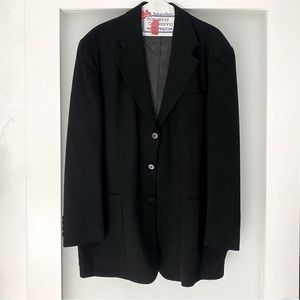 mondo di marco for saks fifth avenue black sports coat jacket Large 100% wool